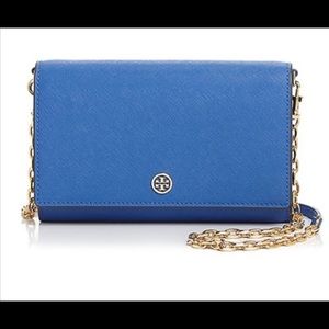 Tory Burch Regal Blue Robinson Chain Wallet